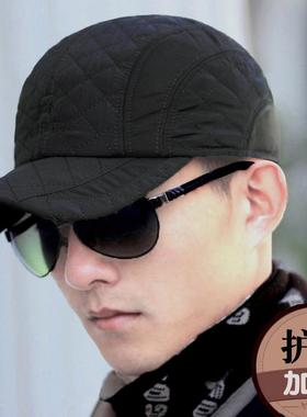 秋冬男士帽子冬季男天棒球帽男加厚保暖鸭舌帽加护耳棉帽中1212k