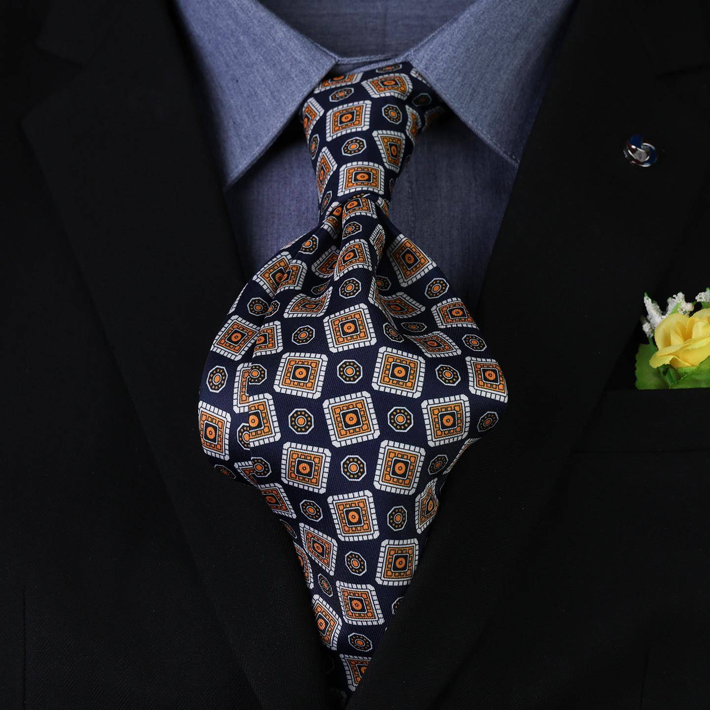 复古手打领带男士花纹10CM宽版红色箭头型彷伴郎新郎结婚1125w