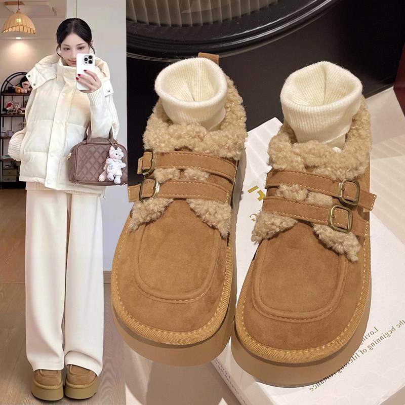厚底靴女春秋外穿2026年新款一脚蹬乐福鞋加绒加厚勃肯棉鞋0115w,女鞋,勃肯鞋/软木鞋,淘宝优惠券,粉丝福利购,淘宝优惠卷