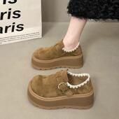 春季 小个子0127z 一脚蹬松糕休闲包鞋 厚底增高勃肯鞋 女2026年新款