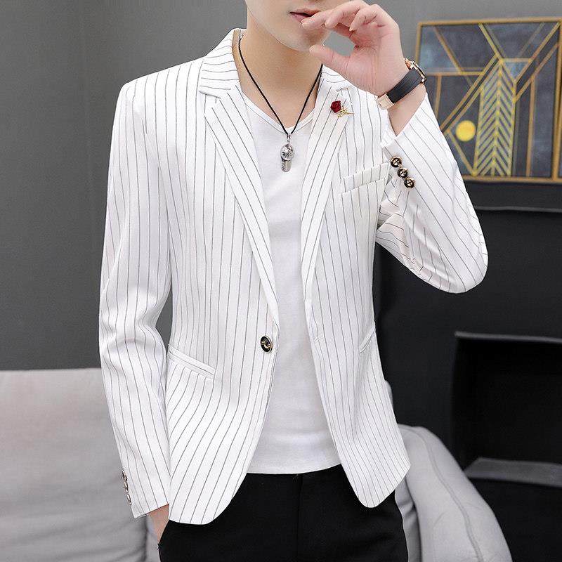 春秋男士条纹小西装休闲韩版修身发型师帅气单件西服上衣外0121r,男装,商务正装西服,淘宝优惠券,粉丝福利购,淘宝优惠卷