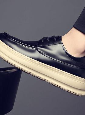 2026春秋新款皮鞋男韩版休闲鞋英伦透气鞋厚底百搭男鞋潮0110r