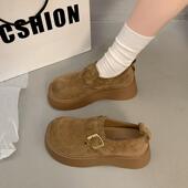 春季 增高百搭0127z 休闲一脚蹬乐福鞋 厚底全包勃肯单鞋 女2026新款