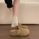 春季 简约风厚底勃肯鞋 女2026外穿一脚蹬防滑增高包头半拖0127z