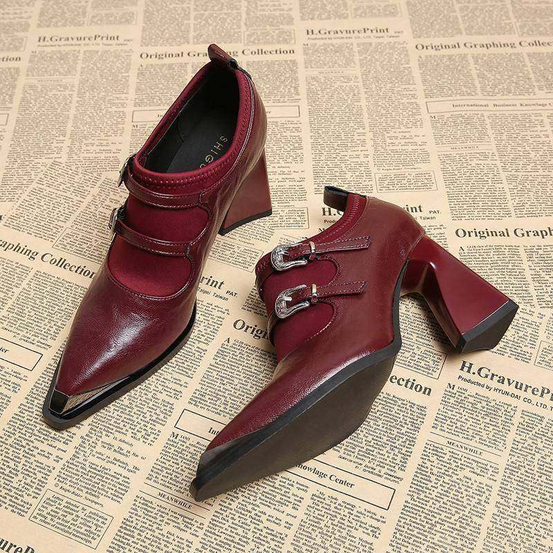 法式深口红色尖头包鞋女春季款高跟2026春季春秋玛丽珍气0125w,女鞋,浅口单鞋,淘宝优惠券,粉丝福利购,淘宝优惠卷