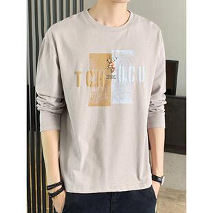 t恤男式 宽松圆领运动衫 春秋新款 男式 0316k 休闲底裤 长袖