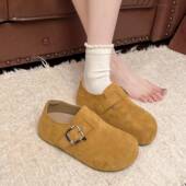 女2026新款 春季 厚底内增高全包勃肯鞋 皮带扣舒适百搭大头博0127z