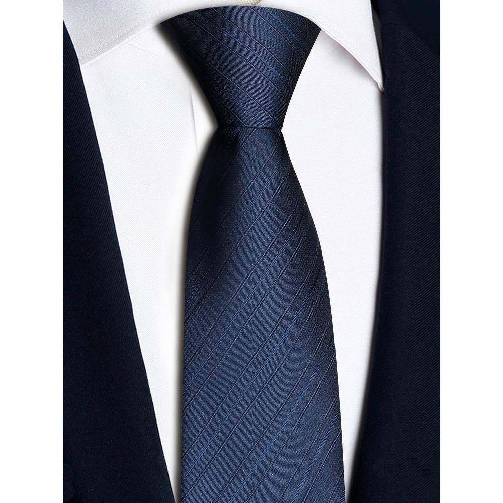 时尚领带男士正式商务蓝色无拉炼懒人工作衬衫高端西装婚礼1213h