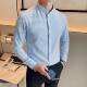 立领条纹衬衫 男长袖 春春季 中式 高级感修身 英伦风商务休闲痞0130r