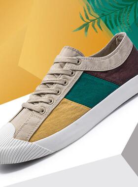 帆布鞋男2026韩版低帮鞋男士潮鞋春季透气休闲板鞋百搭布鞋0117k