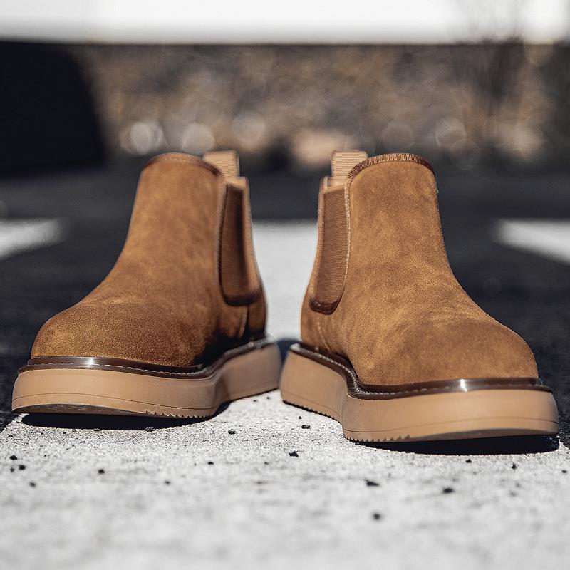 秋冬切西靴男透气中筒马丁靴英伦风高筒皮鞋潮流休闲短靴子1206z