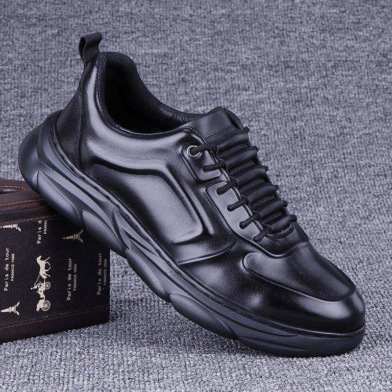 春秋新款男鞋黑色软底轻便头层跑步鞋子男士休闲运动鞋男0123z,流行男鞋,时尚休闲鞋,淘宝优惠券,粉丝福利购,淘宝优惠卷