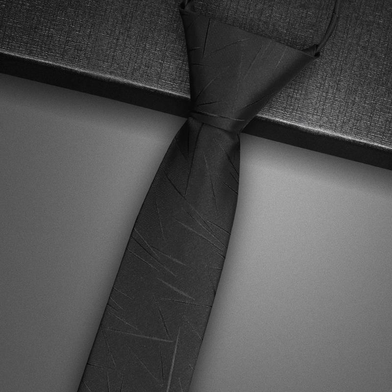 领带男士黑色免打懒人拉炼式韩版窄细衬衫正装手打商务休闲1107r