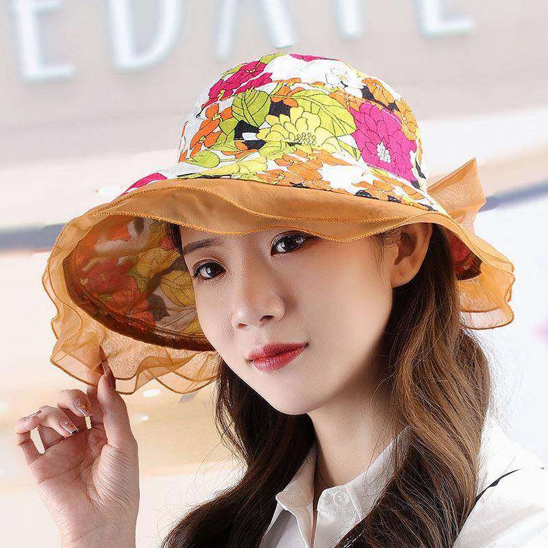 春夏女韩版民族风荷叶边雪纺空顶帽遮帽碎花帽扎马尾帽子0124w,服饰配件/皮带/帽子/围巾,帽子,淘宝优惠券,粉丝福利购,淘宝优惠卷
