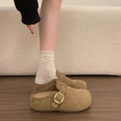 春季 厚底勃肯0127z 外穿内增高一脚蹬懒人鞋 风包头拖鞋 女2026新款