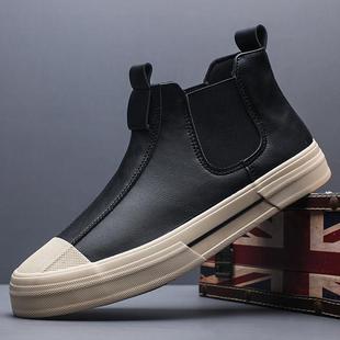 套脚一脚蹬防水马丁靴软面软底板鞋 男士 1226z 休闲皮鞋 秋冬高帮鞋