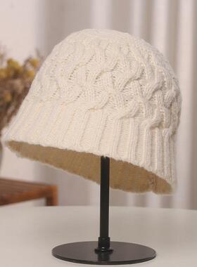 帽子女式秋冬新款帽韩版容易搭配的暖帽显脸小针织桶脸盆帽0117k