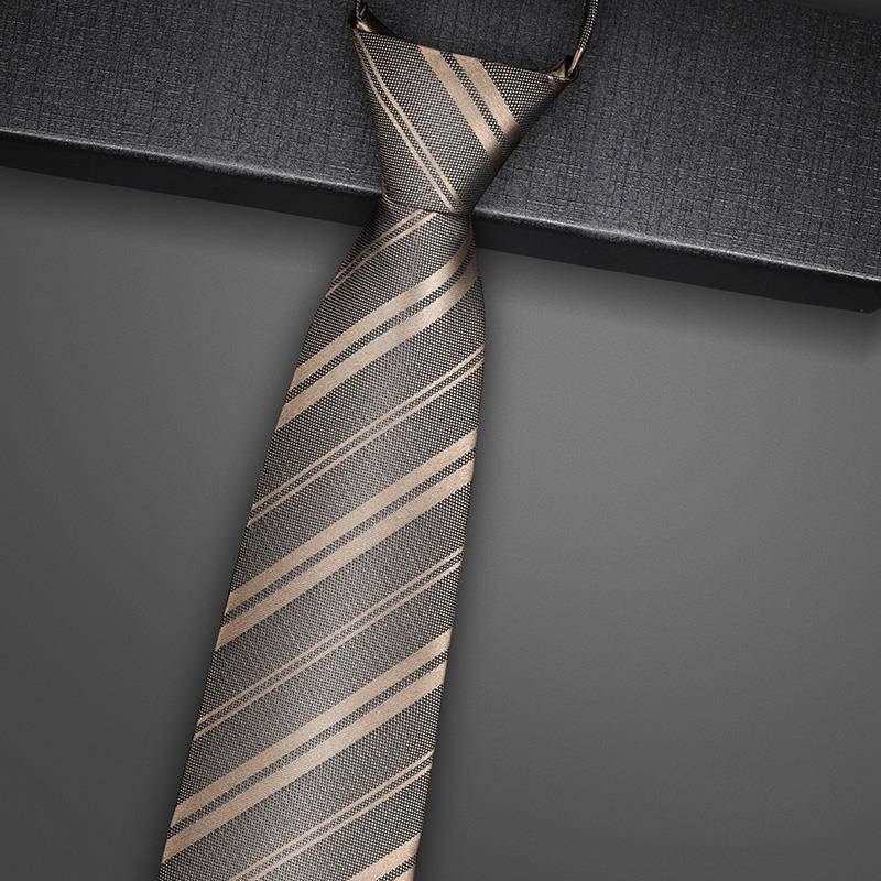 男士领带结婚新郎正装商务衬衫棕色覆古咖色条纹高档西装拉1107r