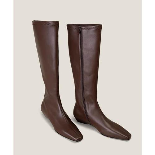 秋冬女时装短靴弹力包腿瘦瘦长靴2025新款加粗跟坡跟不过膝1216e