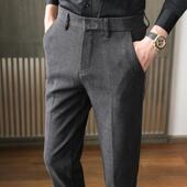 厚九分休闲裤 优雅男士 商务正装 2026春季 纤细裤 0204w