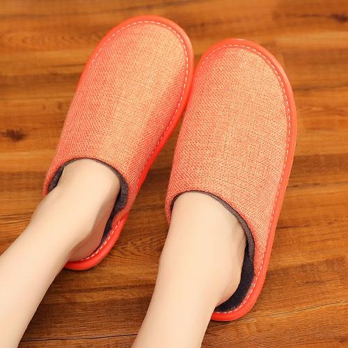 秋冬新款20家用棉拖鞋女情侣防滑木地板室内保暖布家居1004z