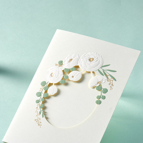 Paperwill原创时尚手写高级感ins风绿叶花卉商务礼品明信片贺卡