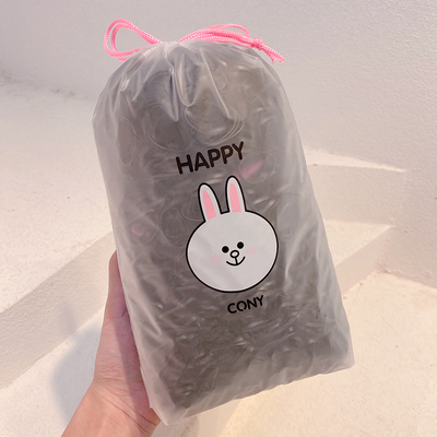 一次性儿童胶圈扎头发橡皮筋女宝宝不伤发弹性好小发圈彩色小号黑 — 5