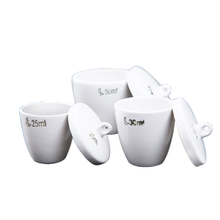 陶瓷坩埚含盖子耐高温25 30 50 100ml 瓷中埚 实验室用