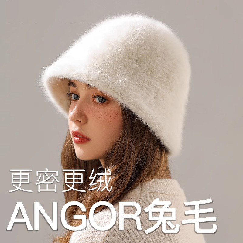 帽子女2025新款秋冬大头围兔毛毛绒渔夫帽子女保暖显脸小水桶盆帽,服饰配件/皮带/帽子/围巾,帽子,淘宝优惠券,粉丝福利购,淘宝优惠卷