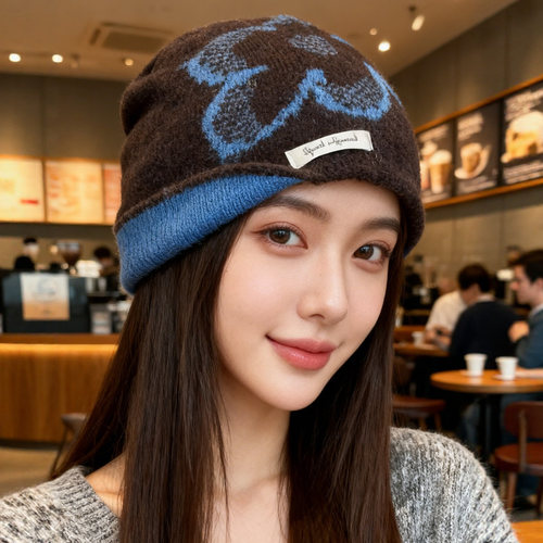韩版复古提花保暖护耳包头帽女