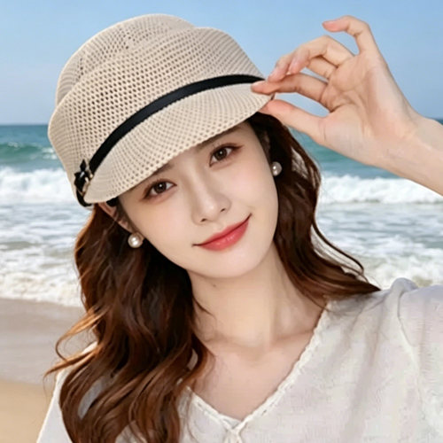 夏季镂空透气防晒显脸小鸭舌帽