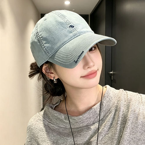 韩版字母刺绣宽檐棒球帽女遮阳