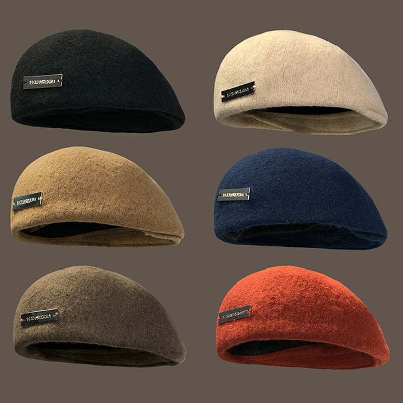 逛街贝雷帽毛呢复古秋冬气质优雅