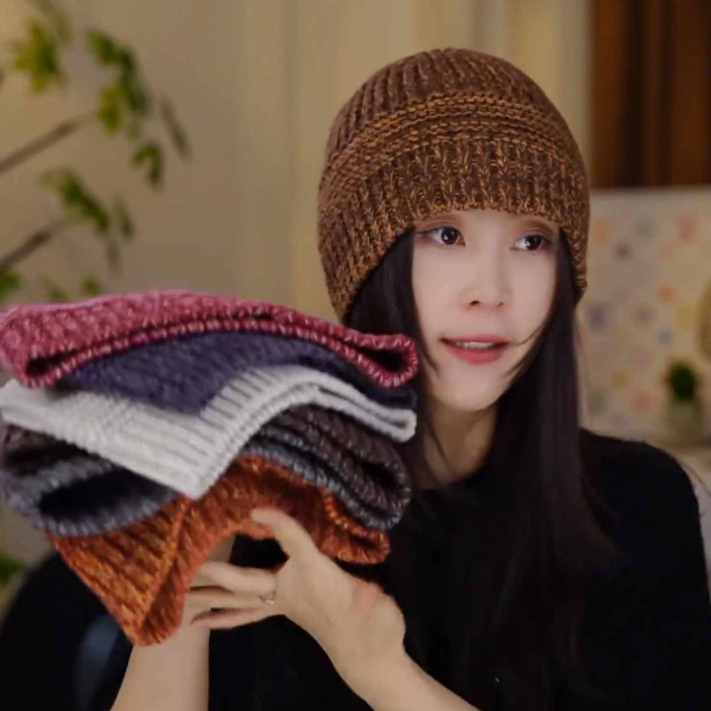 韩版复古针织水桶帽子女2025秋冬季新款百搭显脸小冷帽宽松堆堆帽