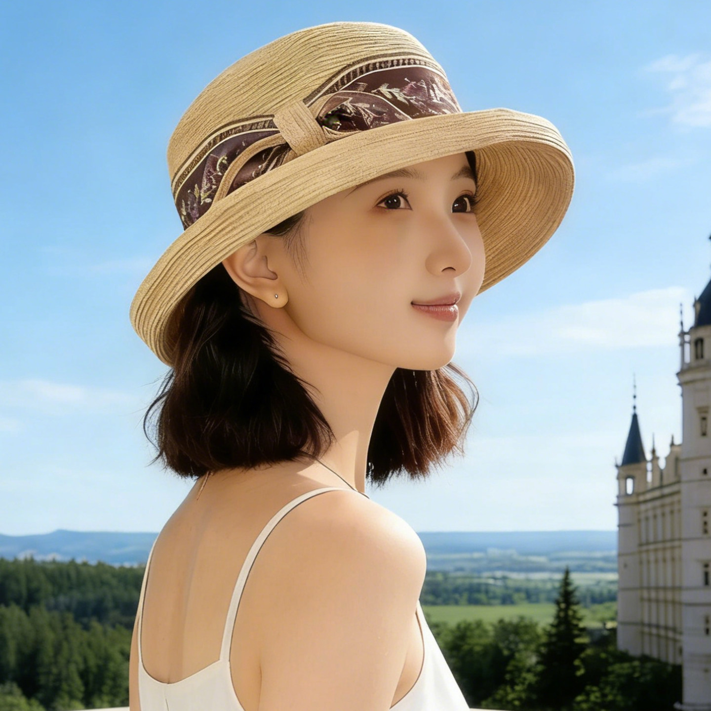 法式防晒草帽子女显气质优雅礼帽