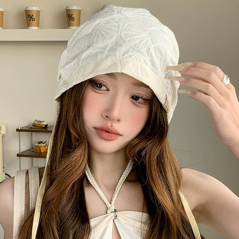春夏透气遮白发堆堆帽女