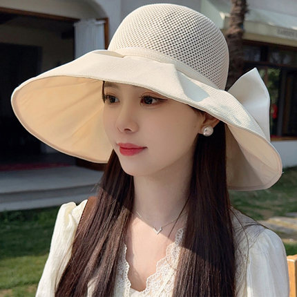 大檐渔夫帽夏季帽子女款2026新款防晒帽遮阳帽户外出游遮脸太阳帽