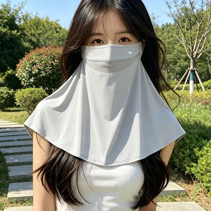 冰丝防晒面罩女款2026新款夏季护颈披肩一体脸罩户外骑行护颈口罩