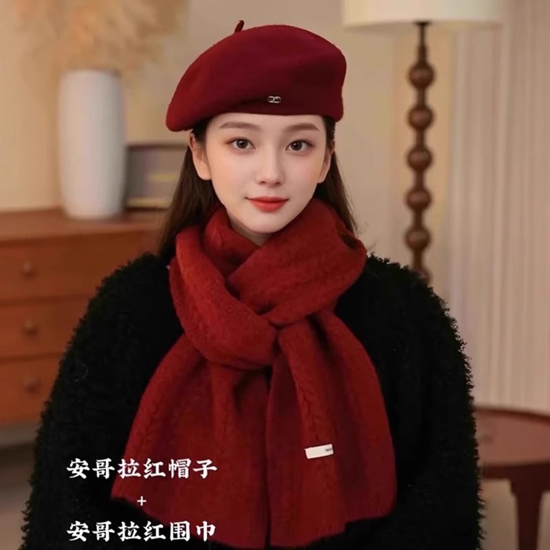 2025新款羊毛贝雷帽子女秋冬显脸小蓓蕾帽气质优雅复古百搭画家帽