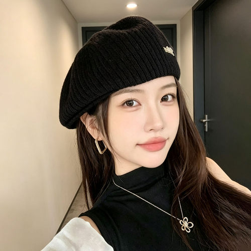 英伦复古显脸小女款贝雷帽秋季