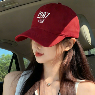 大头围帽子女韩版简约字母刺绣棒球帽春季休闲百搭显脸小遮阳帽