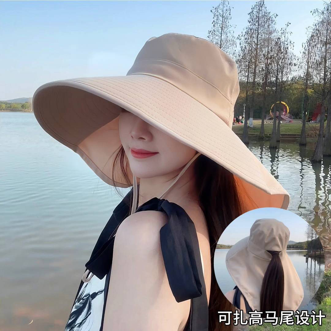 夏季大檐防晒遮脸女款沙滩太阳帽
