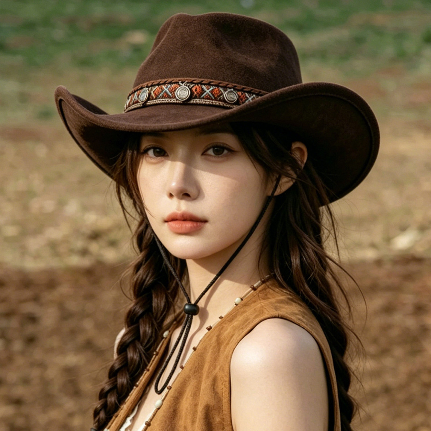 夏季西部牛仔帽女防晒显脸小