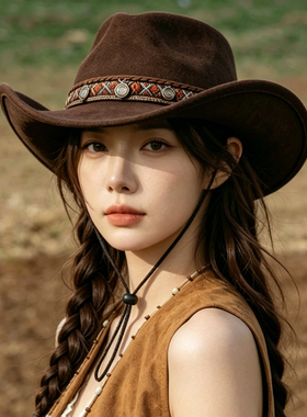 夏季西部牛仔帽女防晒显脸小