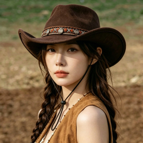 夏季西部牛仔帽女防晒显脸小