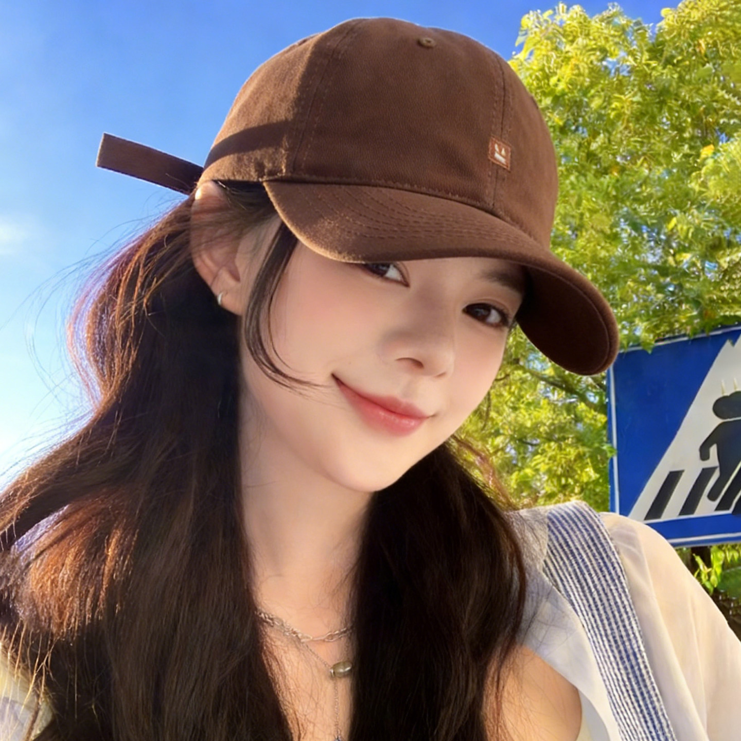 美式复古笑脸刺绣棒球帽女2026新款春季休闲百搭鸭舌帽防晒遮阳帽