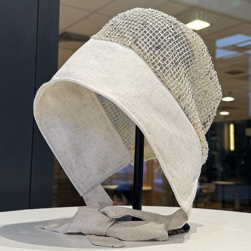 亚麻镂空渔夫帽女春夏防晒透气