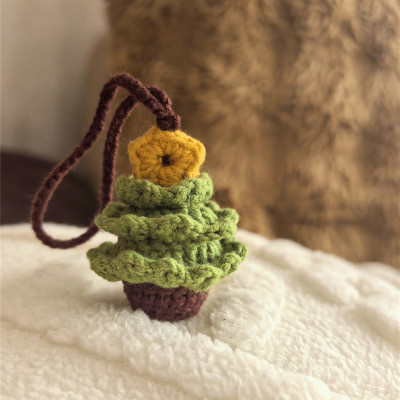 小小圣诞树 可爱毛线手工钩织森系文艺个性包包挂件Mazi手作成品