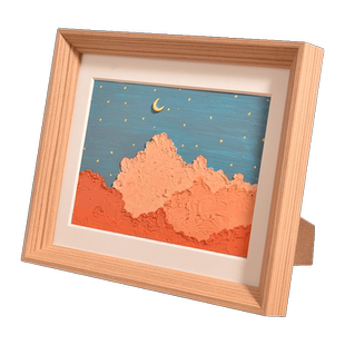 高品质 实木配白色卡纸a5油画棒作品保存专用立体小画框装裱相框