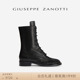 短靴中筒靴 ZanottiGZ女士SS24春夏新品 尖头平底系带时尚 Giuseppe